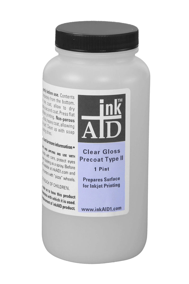 inkAID Clear Gloss type II Inkjet and Ink receptive coating used for inkjet printing and digital mixed media art.